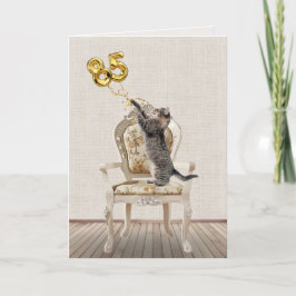 85:e födelsedag och Tabby katt Kort