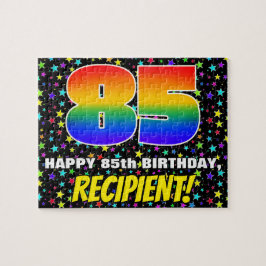 85:e födelsedag - Roligt, färgstark stjärna Fält M Pussel