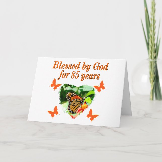 85:E FÖDELSEDAGEN BLANDAD AV GOD BUTTERFÄRDAD KONS KORT (Framsida)