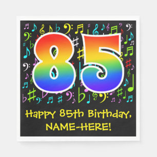 85:e födelsedagen - färgstarka musiksymboler, re pappersservett