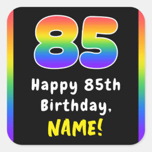 85:e födelsedagen: Rainbow Spectrum nr 85, eget na Fyrkantigt Klistermärke