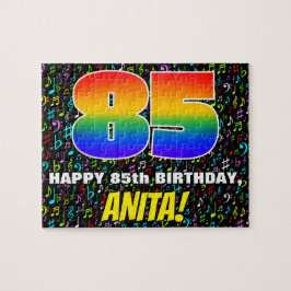 85:e födelsedagen - Roligt, färgstarka musiksymbol Pussel