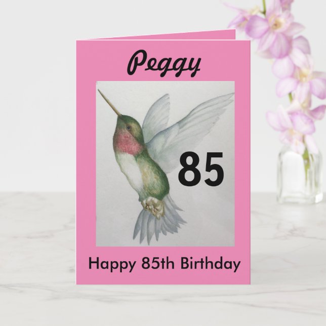 85:e födelsedagen Svensk Söt Hummingbird Kort (Orkide)
