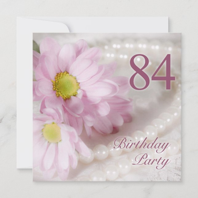 85:e Födelsedagsfest inbjudan med daisy (Framsida)