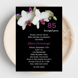 85:e Födelsedagsfest inbjudan Orchids