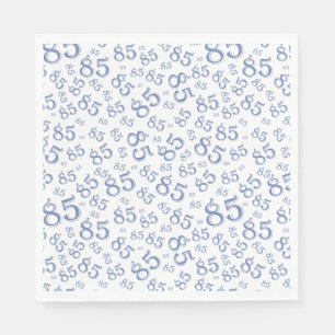 85:e Födelsedagsfestens nummer Mönster Blue/White Pappersservett