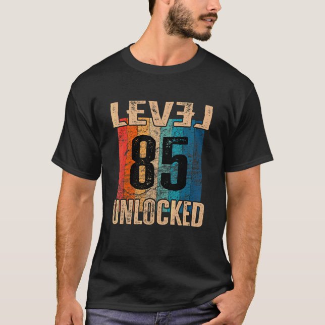 85:e födelsedagsnivån Upplåst Vintage Retro T Shirt (Framsida)