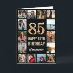 85:e Grattis på födelsedagen Black and Guld Photo  Kort<br><div class="desc">85:e Grattis på födelsedagen Black and Guld Photo Collage Birthday Card. Om du vill göra ytterligare anpassningar klickar du på knappen "Anpassa" och användor verktyg som är utformat för att ändra mallen.</div>