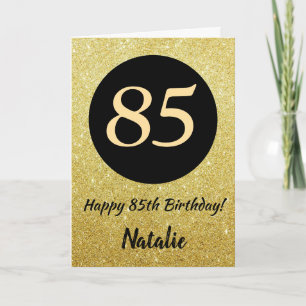 85:e Grattis på födelsedagen-kortet för svart och Kort