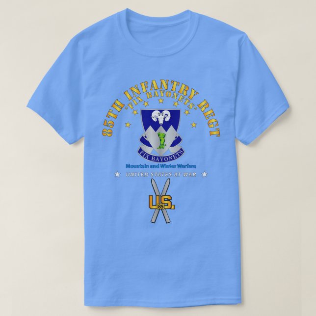 85:e infanteriet Regt Fix Bayonets w SKI Gren T Shirt (Design framsida)