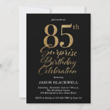 85:e överraskande Födelsedagsfesten Black & Guld