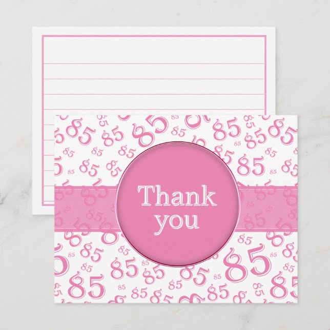 85:e Tacksam: Rosa/Vit Nummerdesign (Fram/baksida)