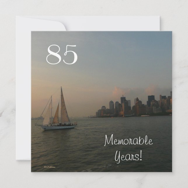 85 minnesvärda år/Födelsedagsfirande - hane Inbjudningar (Framsida)