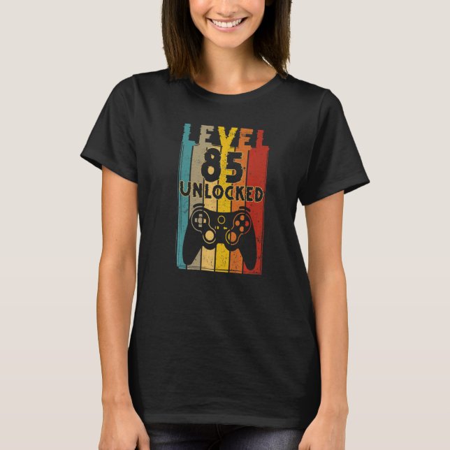 85 Olåst videospelare 85:e födelsedagen T Shirt (Framsida)