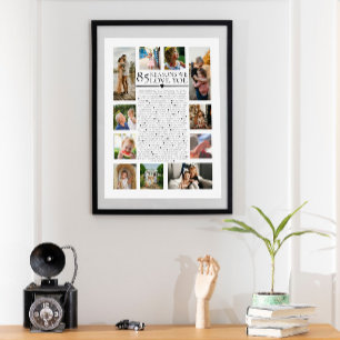 85 orsaker till att vi kärlek dig fotokollage-föde poster