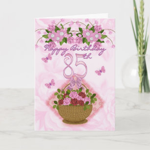 85. Speciell dam för födelsedag, ro och blommor - Kort