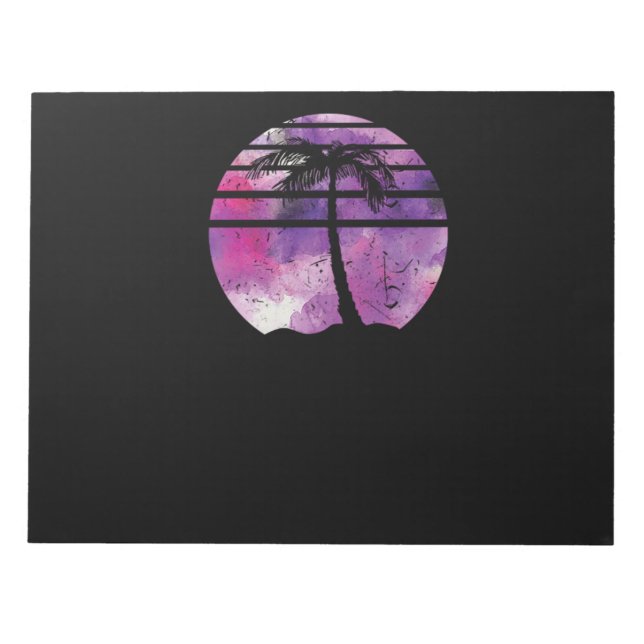 85.Surfing Handflatan Träd Surfboard Sunset Handfl Anteckningsblock (Framsida)