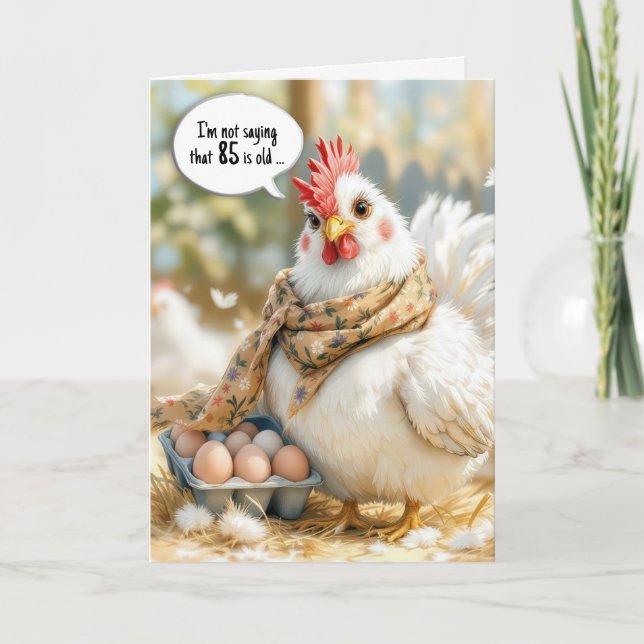 85th Birthday Hen With Eggs in Carton Kort (Framsida)