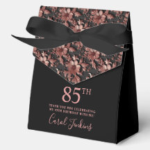 85th Birthday Rose Gold Floral Thank You 