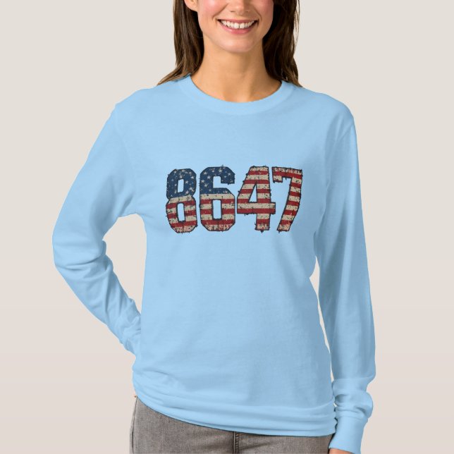 8647 Amerikansk Flagga - Antitrumppolitiska protes T Shirt (Framsida)