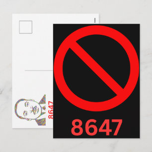 8647 Anti Trump 86 47 Retro Impeach 47 Anti-trump Helg Vykort