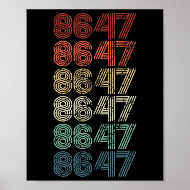 8647 Anti-Trump 86 47 Retro Impeach 47 Anti-trump Poster (Framsidan)