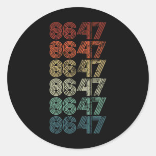 8647 Anti-Trump 86 47 Retro Impeach 47 Anti-trump Runt Klistermärke