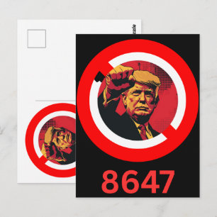 8647 Anti Trump 86 47 Retro Riksrätt 47 Anti-trump Vykort
