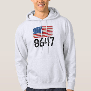 8647 Anti-Trump American Flagga Policy Påstående Hoodie