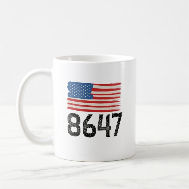 8647 Anti-Trump American Flagga Policy Påstående Kaffemugg (Vänster)