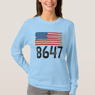 8647 Anti-Trump American Flagga Policy Påstående T Shirt