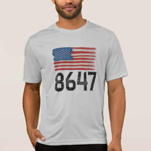 8647 Anti-Trump American Flagga Policy Påstående T Shirt