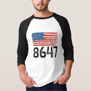 8647 Anti-Trump American Flagga Policy Påstående T Shirt
