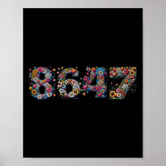 8647 Anti Trump Retro Blommig Poster
