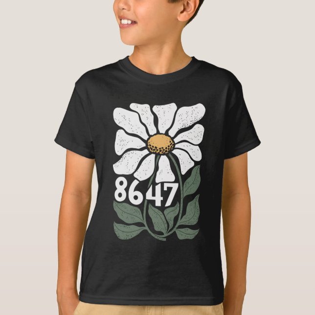 8647 Blommigt för resterande subtil Daisy Foxtrot  T Shirt (Framsida)