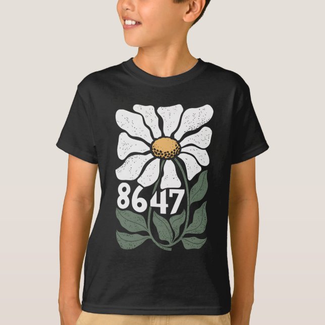 8647 Blommigt för resterande subtil Daisy Foxtrot  T Shirt (Framsida)
