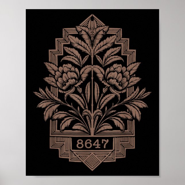 8647 Diskret antitrump 86 47 Blommigt Boho Stil _2 Poster (Framsidan)