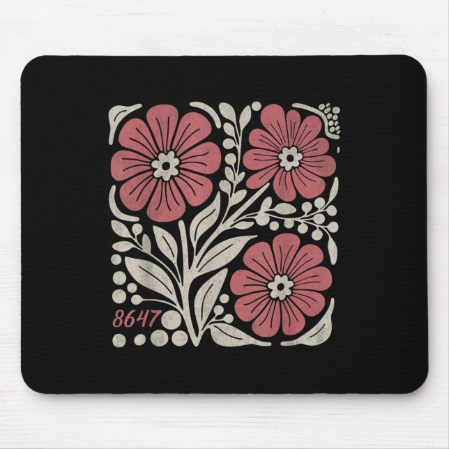 8647 Diskret antitrump 86 47 Blommigt Boho Stil _3 Musmatta (Framsidan)