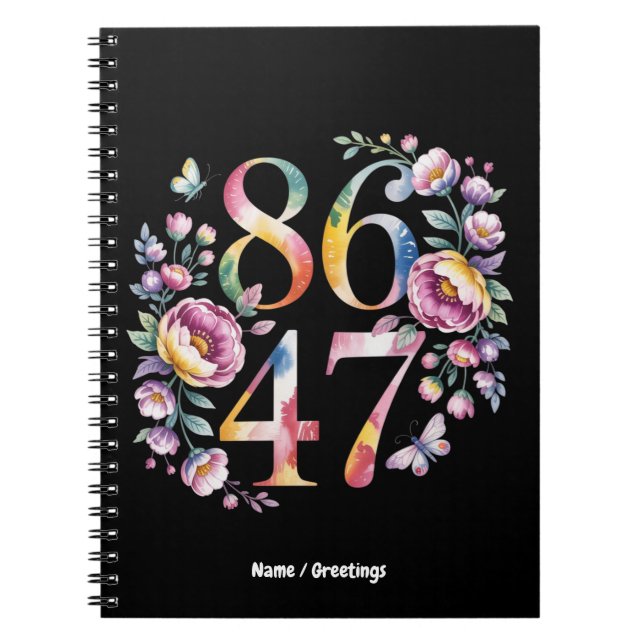 8647 Diskret Blommigt Boho Stil A Fredlig protest Anteckningsbok (Framsidan)