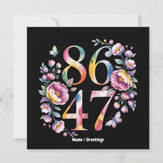 8647 Diskret Blommigt Boho Stil A Fredlig protest Inbjudningar (Framsida)