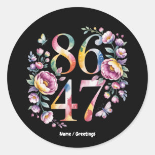 8647 Diskret Blommigt Boho Stil A Fredlig protest Runt Klistermärke