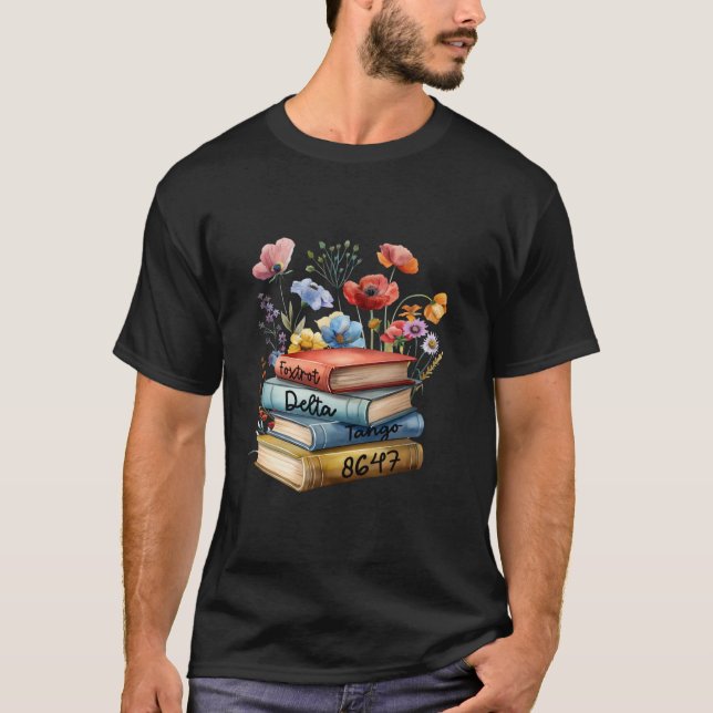 8647 Foxmachtas Tangos Bok Flower T Shirt (Framsida)