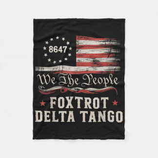 8647 Foxtrot Deltas Tangos Amerikansk Flagga Fleecefilt