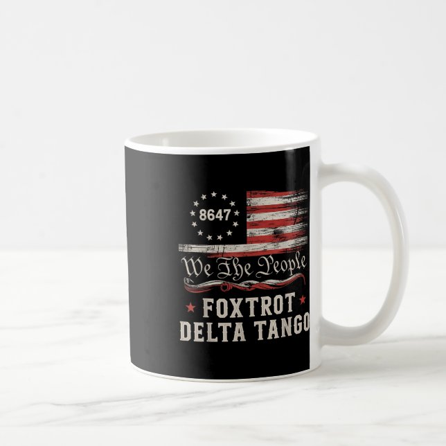 8647 Foxtrots Deltas Tangos Amerikansk Flagga  Kaffemugg (Höger)