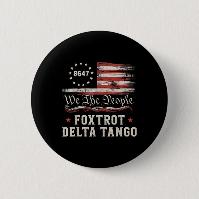 8647 Foxtrots Deltas Tangos Amerikansk Flagga  Knapp (Framsida)