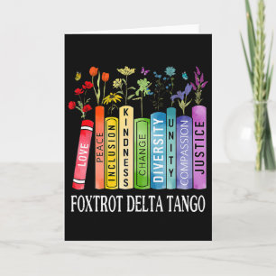 8647 Foxtrots Tangos Deltas Bok Blomma Motstå Boo Kort