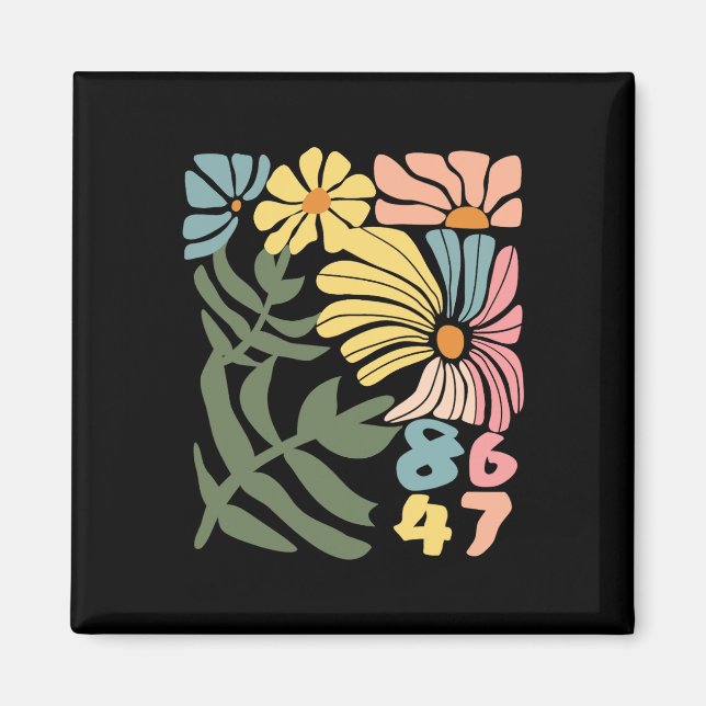 8647 Motstå subtil blomsterlig Foxtrot Delta Tango Magnet (Framsidan)