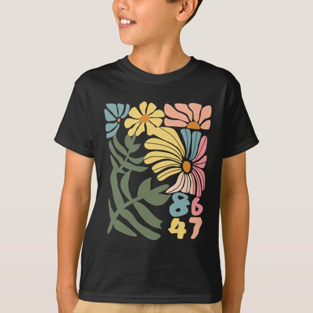 8647 Motstå subtil blomsterlig Foxtrot Delta Tango T Shirt (Framsida)