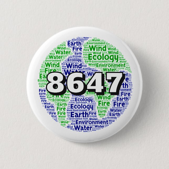 8647 Planet Earth Ekologi Ordkonst Knapp (Framsida)
