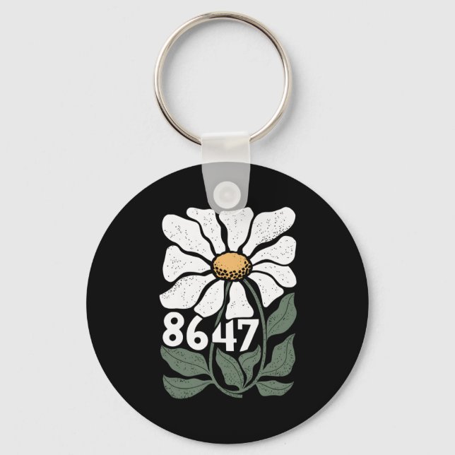 8647 Resist Subtil Daisy Blommig Foxtrot Delta Tan Nyckelring (Framsida)